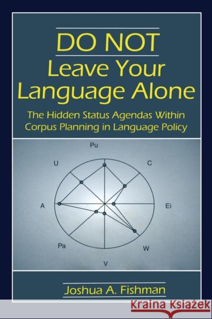 DO NOT Leave Your Language Alone : The Hidden Status Agendas Within Corpus Planning in Language Policy Joshua A. Fishman 9780805850246 Lawrence Erlbaum Associates