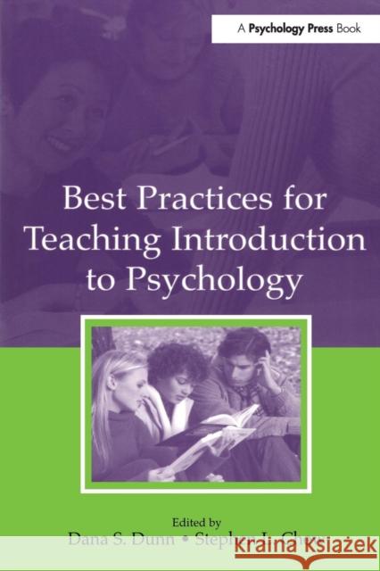 Best Practices for Teaching Introduction to Psychology Dana S. Dunn Stephen L. Chew 9780805852189 Lawrence Erlbaum Associates