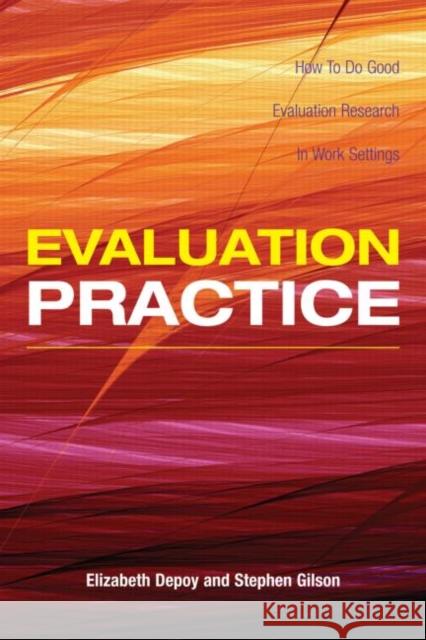 Evaluation Practice: How To Do Good Evaluation Research In Work Settings Depoy, Elizabeth 9780805863000