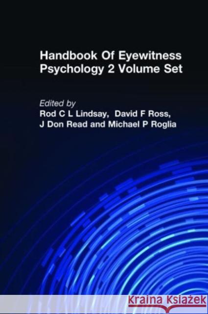Handbook Of Eyewitness Psychology 2 Volume Set Toglia 9780805881073 Lawrence Erlbaum Associates
