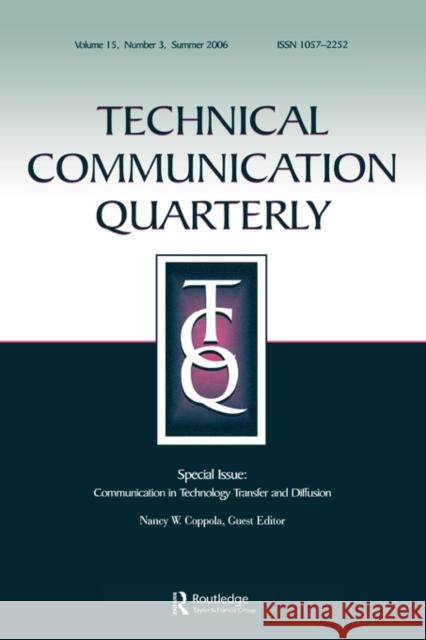 Communication Technology Transfer&Diffusion Tcq 15#3    9780805893755 Taylor & Francis