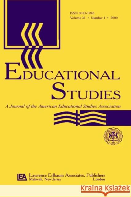 Education After 9/11: A Special Issue of Educational Studies Martusewicz, Rebecca A. 9780805896220