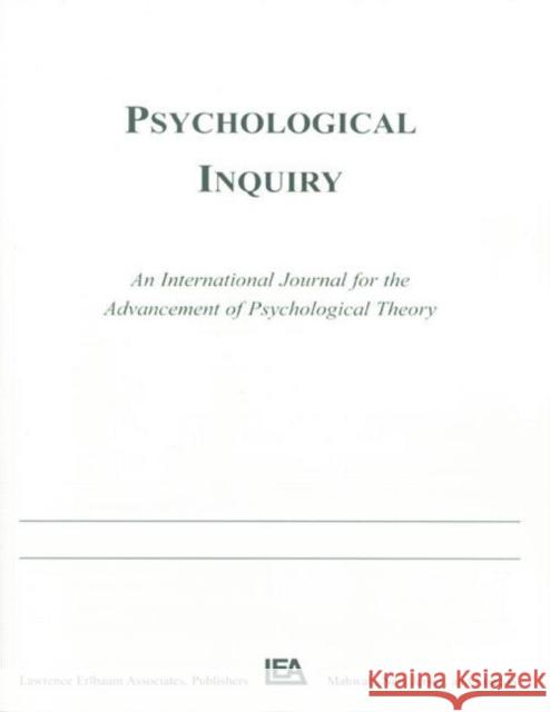 Religion and Psychology: A Special Issue of Psychological Inquiry Baumeister, Roy F. 9780805896572 Taylor & Francis