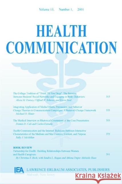 Coding Provider-Patient Interaction: A Special Issue of Health Communication Thompson, Teresa L. 9780805897227