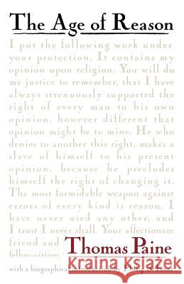 The Age of Reason Thomas Paine, Philip Sheldon Foner 9780806505497 Kensington Publishing Corporation