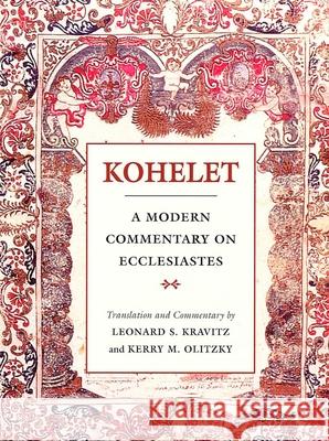Kohelet: A Modern Commentary on Ecclesiastes House, Behrman 9780807408001 Urj Press