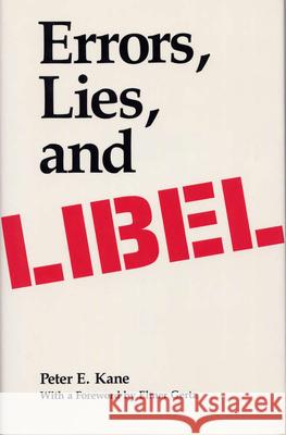 Errors, Lies, and Libel Kane   9780809317202 Southern Illinois University Press