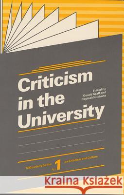 Criticism In The University Graff 9780810106710