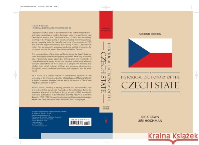 Historical Dictionary of the Czech State, Second Edition Fawn, Rick 9780810856486 Scarecrow Press