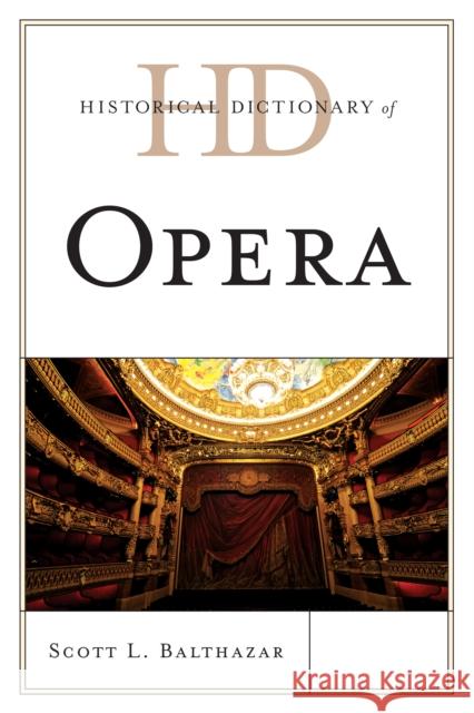 Historical Dictionary of Opera Scott L Balthazar 9780810867680 0