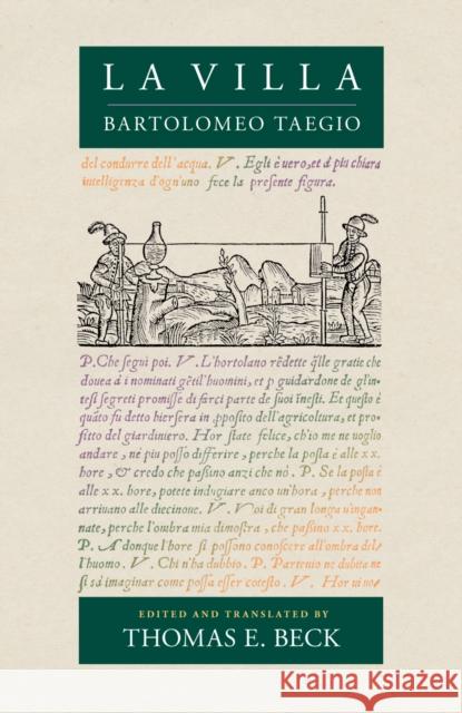 La Villa Bartolomeo Taegio Thomas E. Beck 9780812243178 University of Pennsylvania Press