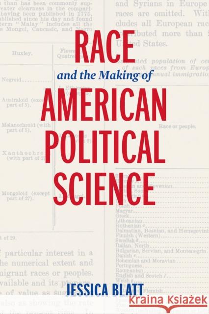 Race and the Making of American Political Science Jessica Blatt 9780812250046 University of Pennsylvania Press