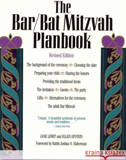 The Bar/Bat Mitzvah Planbook, Revised Edition Lewit, Jane 9780812885460 Scarborough House Publishers