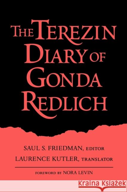 Terezin Diary of Gonda Redlich-Pa Friedman, Saul S. 9780813109602 University Press of Kentucky