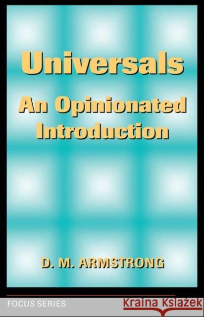 Universals : An Opinionated Introduction D. M. Armstrong 9780813307725 Westview Press
