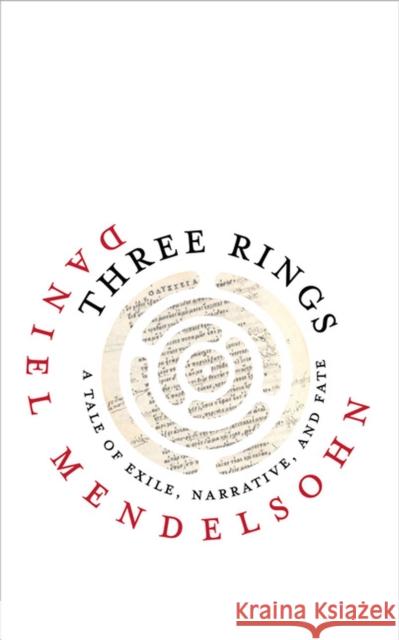 Three Rings: A Tale of Exile, Narrative, and Fate Daniel Mendelsohn 9780813944661 University of Virginia Press