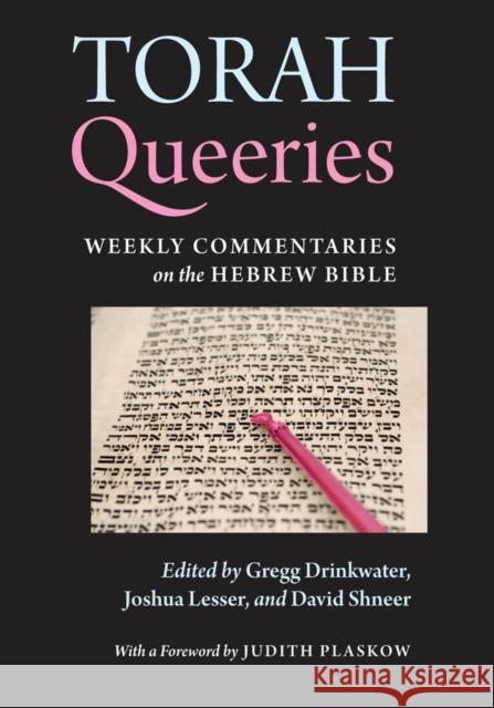 Torah Queeries: Weekly Commentaries on the Hebrew Bible Gregg Drinkwater Joshua Lesser David Shneer 9780814720127