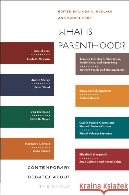 What Is Parenthood?: Contemporary Debates about the Family McClain, Linda C. 9780814729151 New York University Press