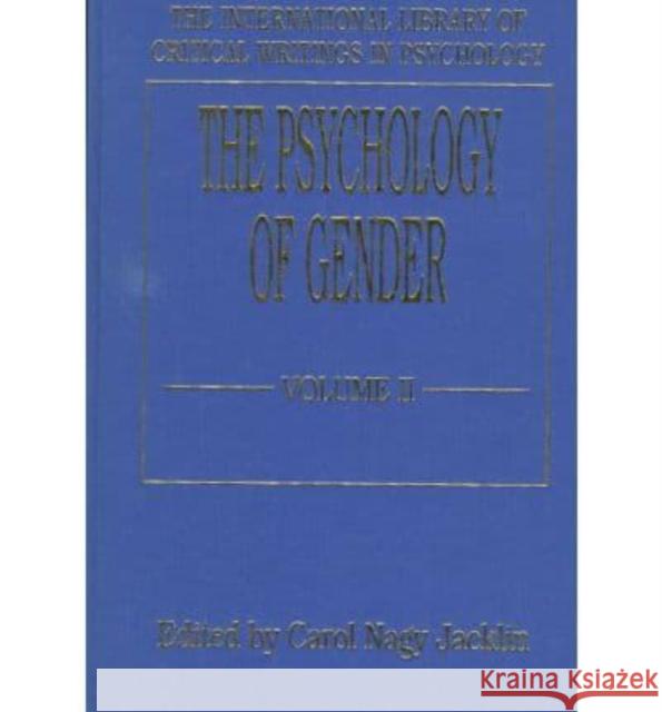 The Psychology of Gender (Vol. 2) W. J. M Carol N. Jacklin 9780814741863 Nyu Press