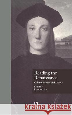 Reading the Renaissance: Culture, Poetics, and Drama Jonathan Hart 9780815323556 Garland Publishing