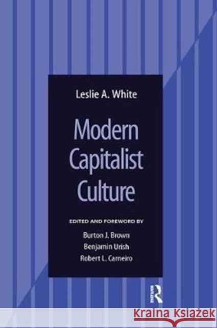 Modern Capitalist Culture White, Leslie A 9780815346739