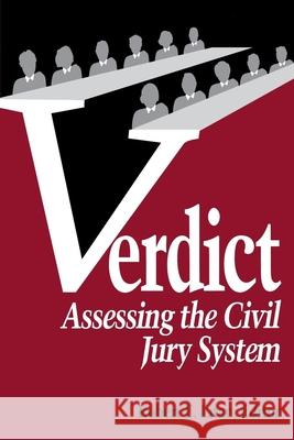 Verdict: Assessing the Civil Jury System Litan, Robert E. 9780815752813