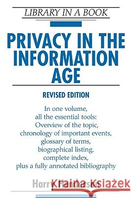 Privacy in the Information Age Harry Henderson 9780816056972 Facts on File