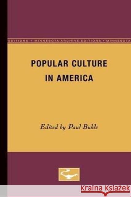 Popular Culture in America Paul Buhle 9780816614097 University of Minnesota Press
