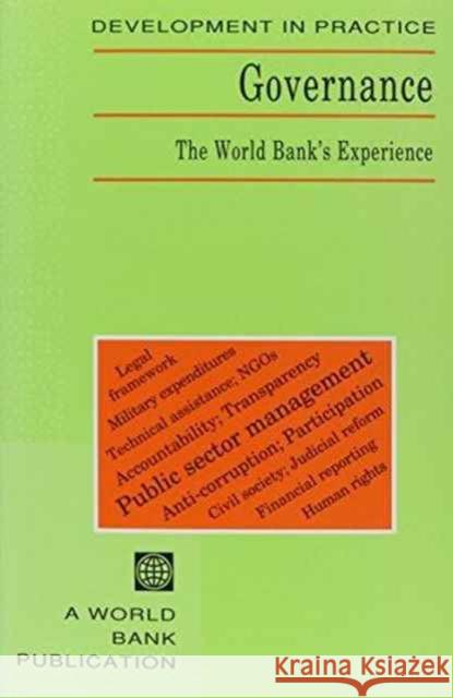 Governance: the World Bank's Experience World Bank Group   9780821328040 World Bank Publications