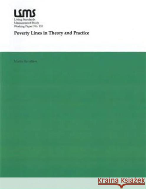 Poverty Lines in Theory and Practice  9780821342268 WORLD BANK PUBLICATIONS