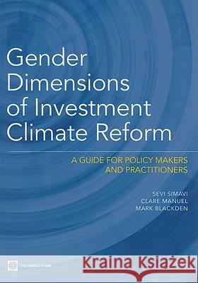 Gender Dimensions of Investment Climate Reform Simavi, Sevi 9780821380956 World Bank Publications