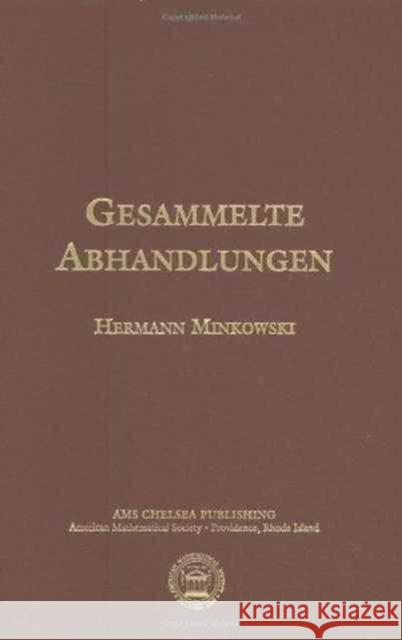 Gesammelte Abhandlungen Hermann Minkowski 9780821827581
