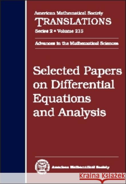 Selected Papers on Differential Equations and Analysis  9780821839270 AMERICAN MATHEMATICAL SOCIETY