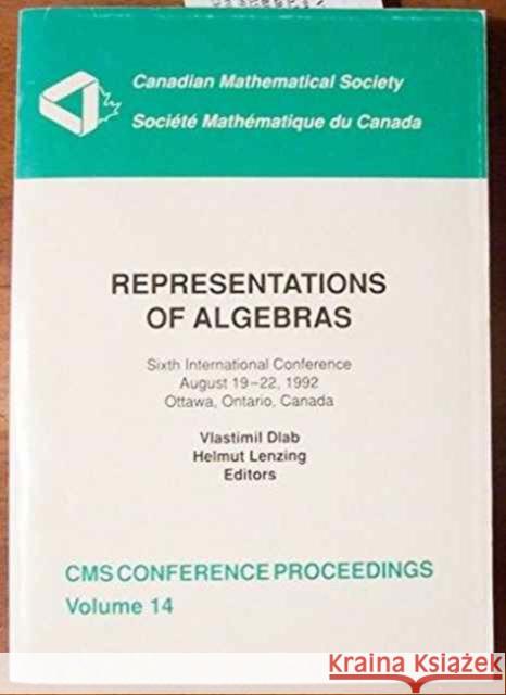 Representations of Algebras  9780821860199 American Mathematical Society