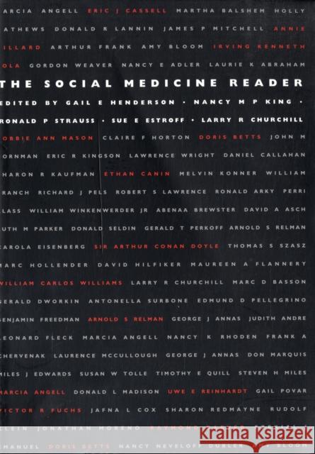 The Social Medicine Reader Henderson, Gail E. 9780822319658 Duke University Press