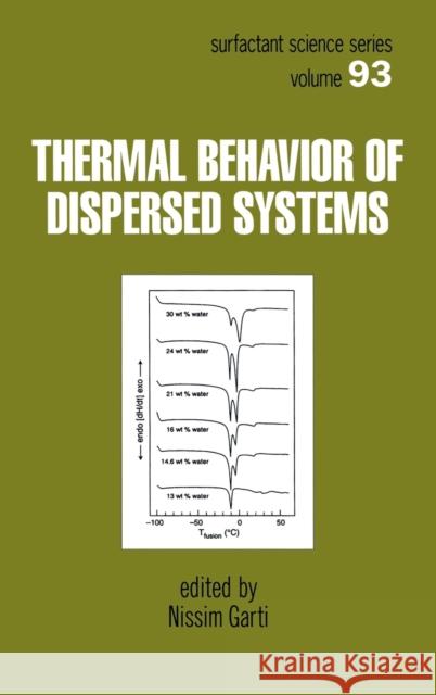 Thermal Behavior of Dispersed Systems Nissim Garti 9780824704322 Marcel Dekker