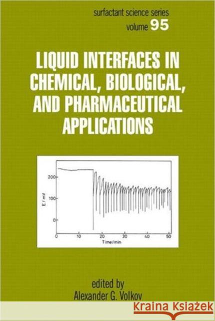 Liquid Interfaces In Chemical, Biological And Pharmaceutical Applications Alexander G. Volkov Wachter H. Wachter Alfred H. Wachter 9780824704575