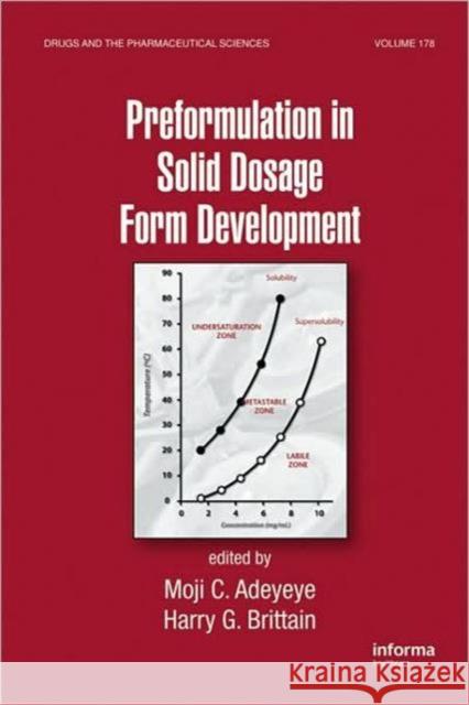 Preformulation in Solid Dosage Form Development Adeyeye C. Adeyeye Moji C. Adeyeye Harry G. Brittain 9780824758097 Informa Healthcare