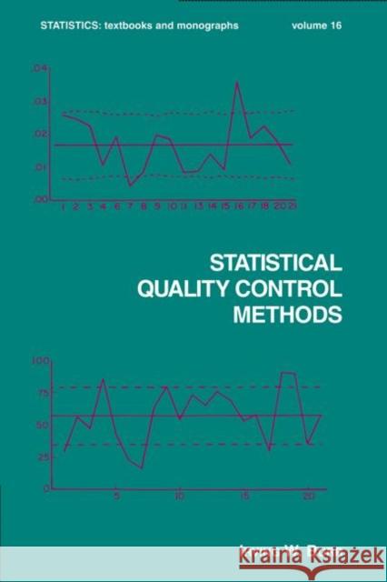Statistical Quality Control Methods I. W. Burr Irving Wingate Burr Burr W. Burr 9780824763442