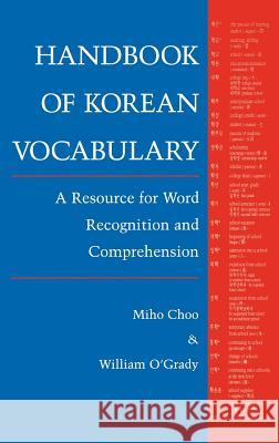 Choo: Handbk of Korean Voc Paper Miho Choo Choo                                     O'Grady 9780824817381