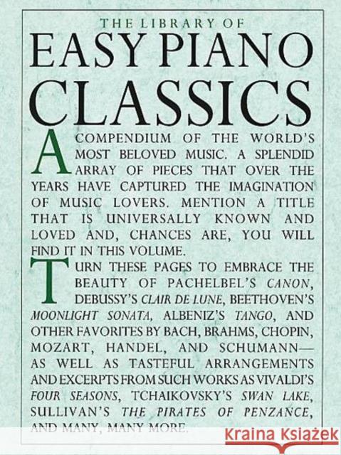 Library of Easy Piano Classics Hal Leonard Publishing Corporation 9780825612848 AMSCO Music