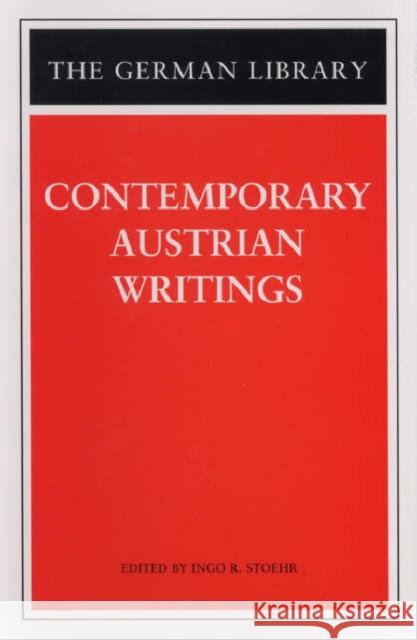 Contemporary Austrian Writings Ingo Roland Stoehr 9780826415097 0
