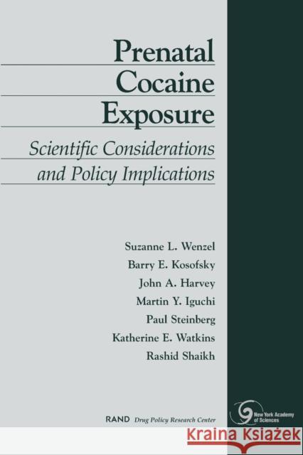 Prenatal Cocaine Exposure: Scientific Considerations and Policy Implications Wenzel, Suzanne L. 9780833030016 RAND