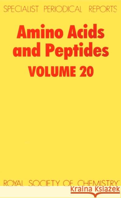 Amino Acids and Peptides: Volume 20 Jones, J. H. 9780851861845 ROYAL SOCIETY OF CHEMISTRY