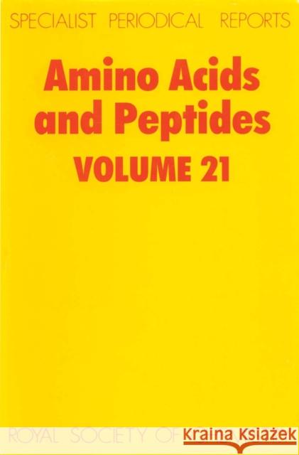 Amino Acids and Peptides: Volume 21 Jones, J. H. 9780851861944 ROYAL SOCIETY OF CHEMISTRY