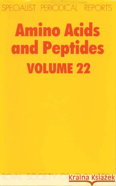 Amino Acids and Peptides: Volume 22 Jones, J. H. 9780851862040 Royal Society of Chemistry