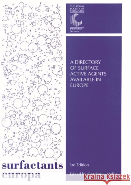 Surfactants Europa  9780854048045 ROYAL SOCIETY OF CHEMISTRY