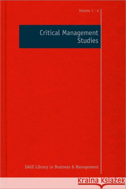 Critical Management Studies Mats Alvesson Hugh Willmott 9780857023759