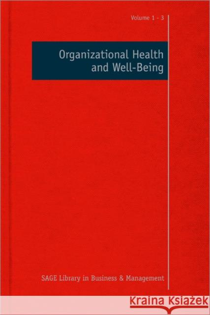 Organizational Health and Well-Being Cary L. Cooper 9780857025555 Sage Publications (CA)