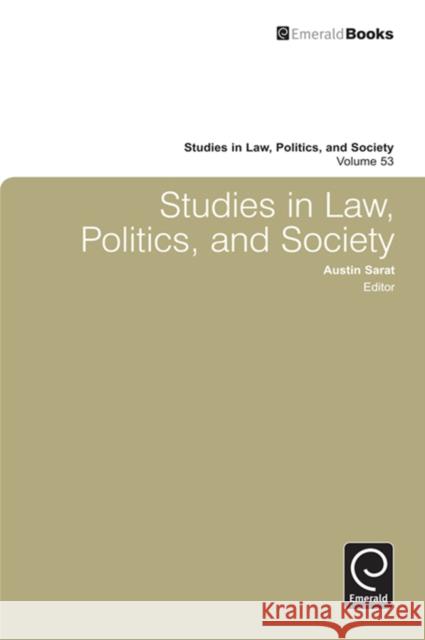 Studies in Law, Politics, and Society Sarat, Austin 9780857246158